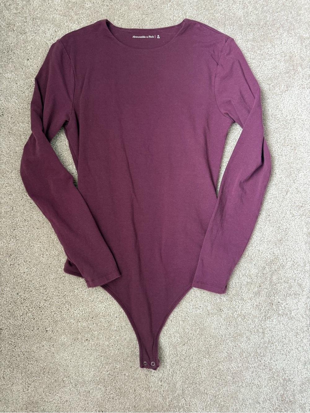 Abercrombie & Fitch Deep Plum Long Sleeve Bodysuit